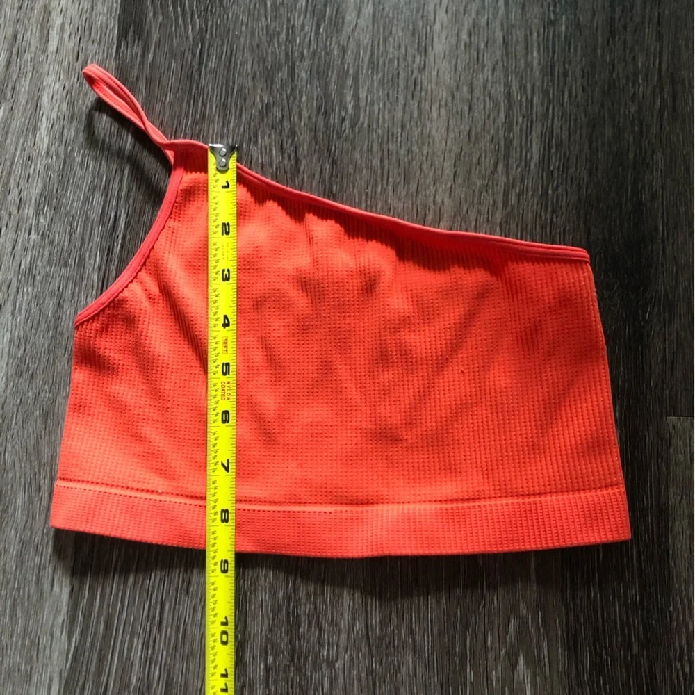 Nikibiki Orange Ribbed One Shoulder Crop Top Camisole